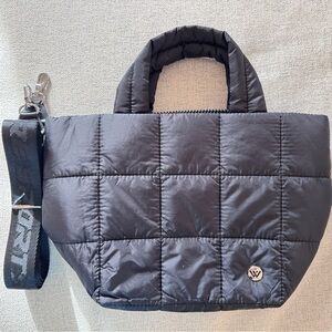 Elegant Black Quilted Tote Bag